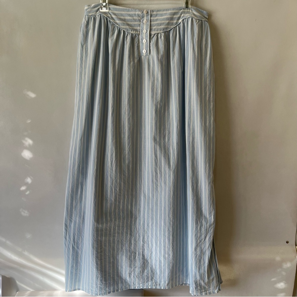Anthropologie Mare Mare Cotton Striped Drop Waist Maxi Skirt